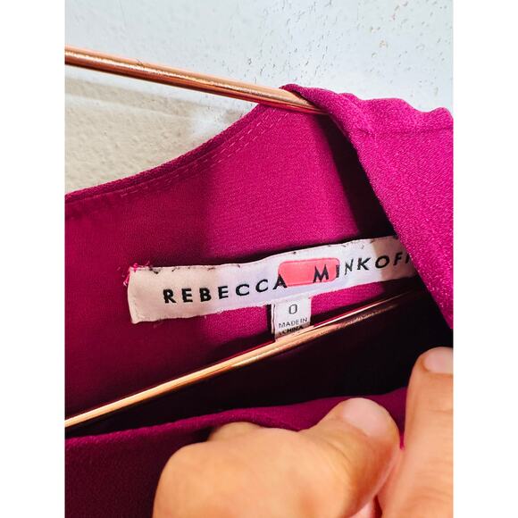 REBECCA MINKOFF Dark Raspberry Front Diagonal Buttons Barbara Dress size 0 - Picture 7 of 14